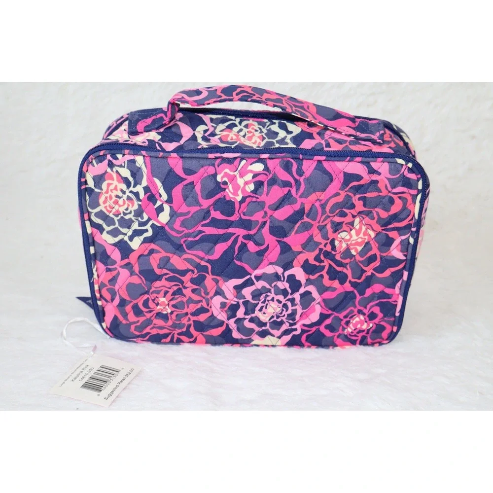 NWT Vera Bradley Large Blush & Brush Makeup Case Cosmetic Bag Katalina Pink